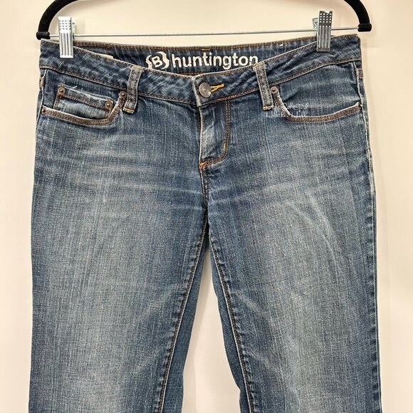 Bullhead Huntington Vintage Low Slung Stone Washed Flare Jeans Size 7 Juniors - Picture 2 of 6